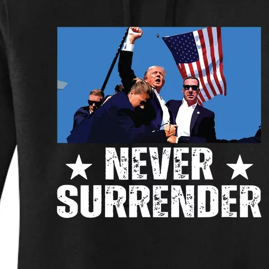 Pray For President Trump Never Surrender God Bless Trump Women's Pullover Hoodie