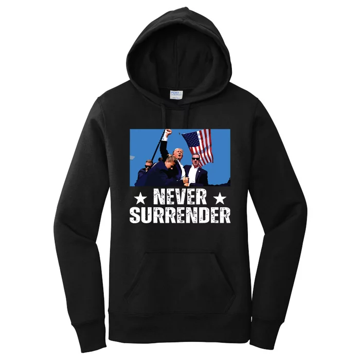 Pray For President Trump Never Surrender God Bless Trump Women's Pullover Hoodie