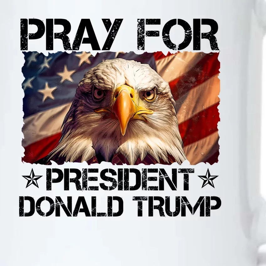 Pray For President Donald Trump American Flag Eagle Black Color Changing Mug