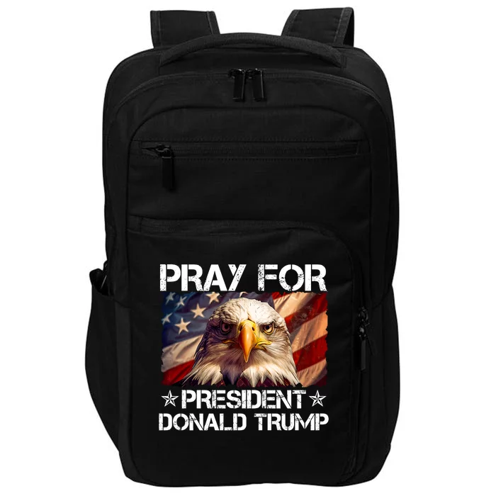 Pray For President Donald Trump American Flag Eagle Impact Tech Backpack