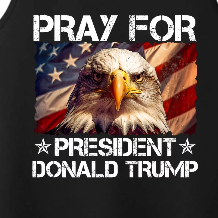 Pray For President Donald Trump American Flag Eagle Performance Tank