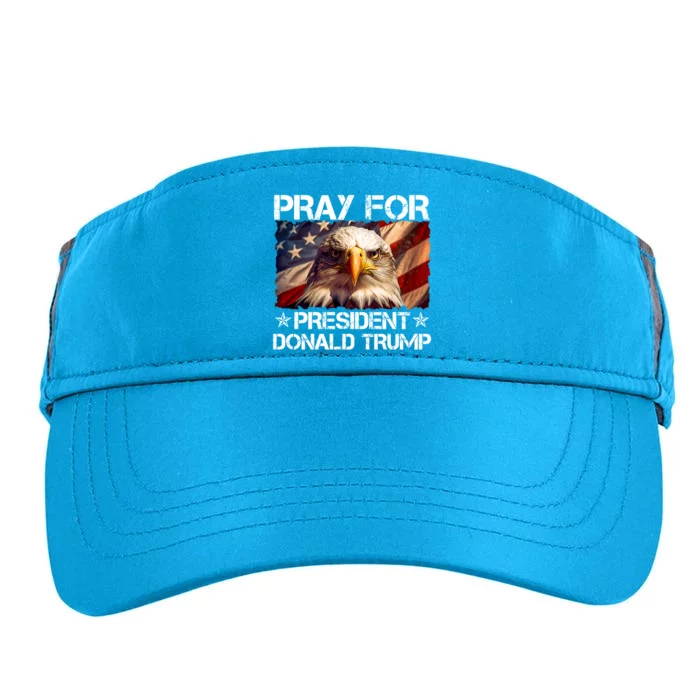 Pray For President Donald Trump American Flag Eagle Adult Drive Performance Visor