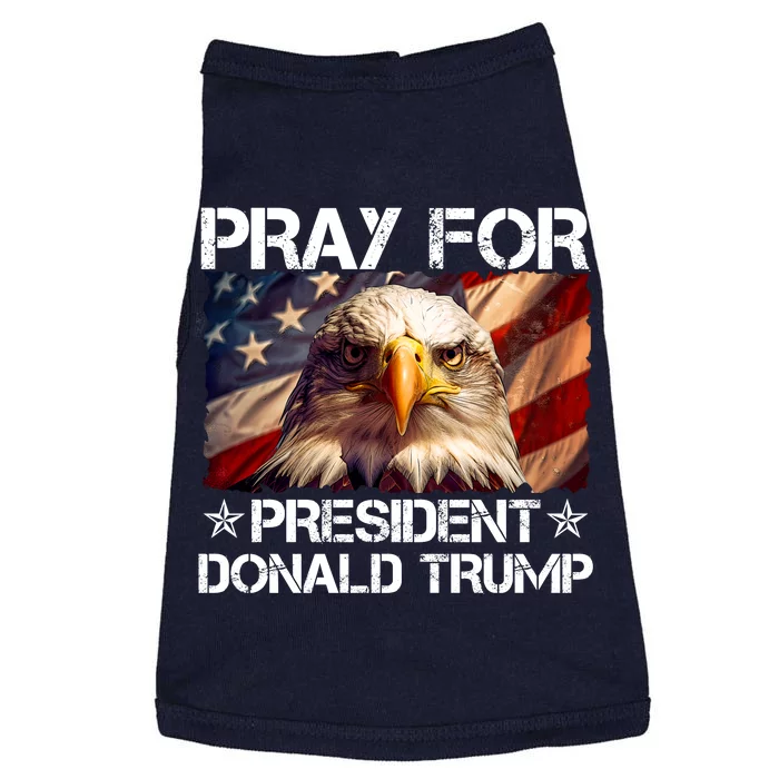 Pray For President Donald Trump American Flag Eagle Doggie Tank