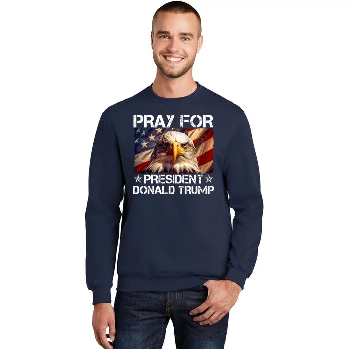 Pray For President Donald Trump American Flag Eagle Sweatshirt