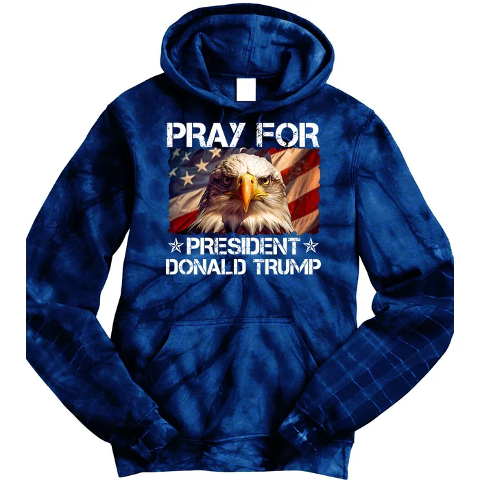 Pray For President Donald Trump American Flag Eagle Tie Dye Hoodie