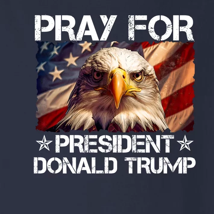 Pray For President Donald Trump American Flag Eagle Toddler Long Sleeve Shirt