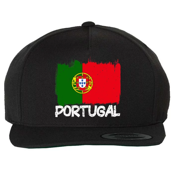 Portugal Flag Wool Snapback Cap