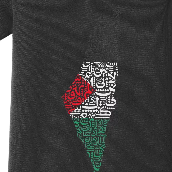 Palestine Free Palestine in Arabic Free Gaza Palestine Flag Baby Bodysuit