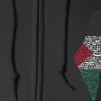 Palestine Free Palestine in Arabic Free Gaza Palestine Flag Full Zip Hoodie