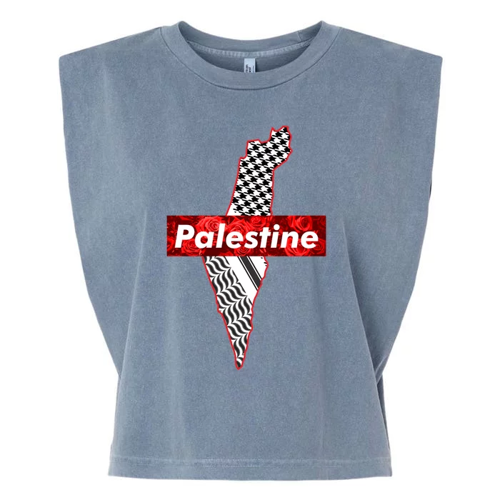 Palestine Free Palestine Free Gaza Palestine Flag Arabic Cool Gift Garment-Dyed Women's Muscle Tee