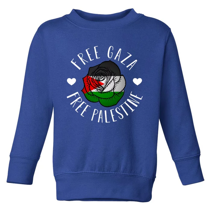 Palestine Free Palestine Free Gaza Palestine Flag Arabic Toddler Sweatshirt