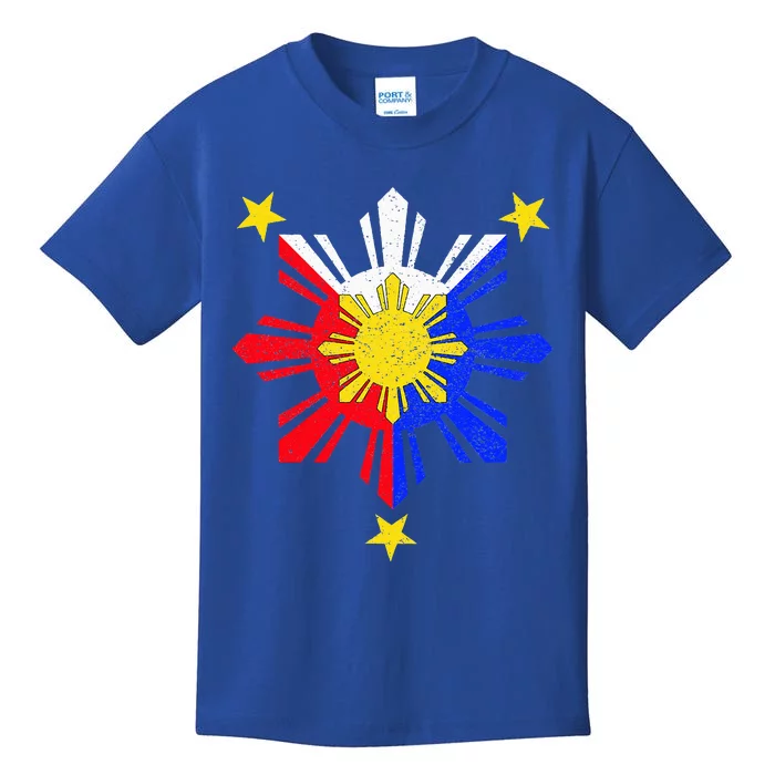 Pinoy Filipino Philippine Flag Sun Kids T-Shirt