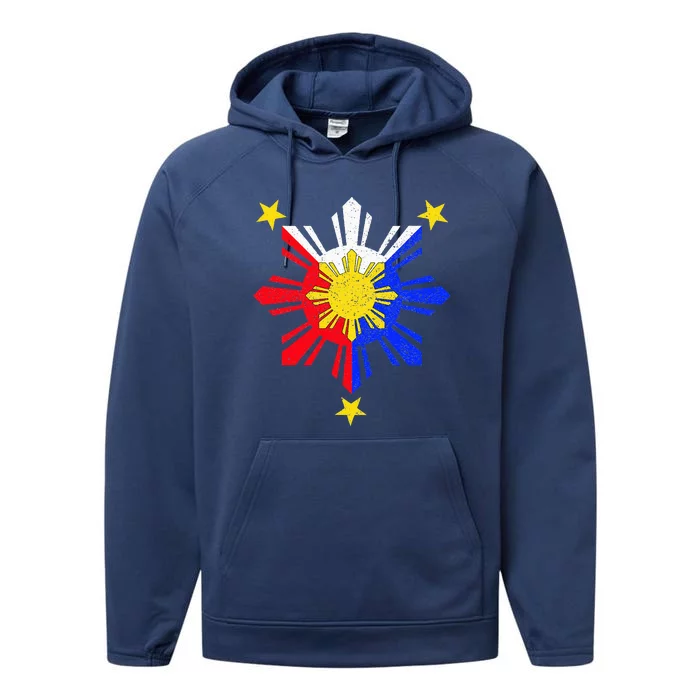 Pinoy Filipino Philippine Flag Sun Performance Fleece Hoodie