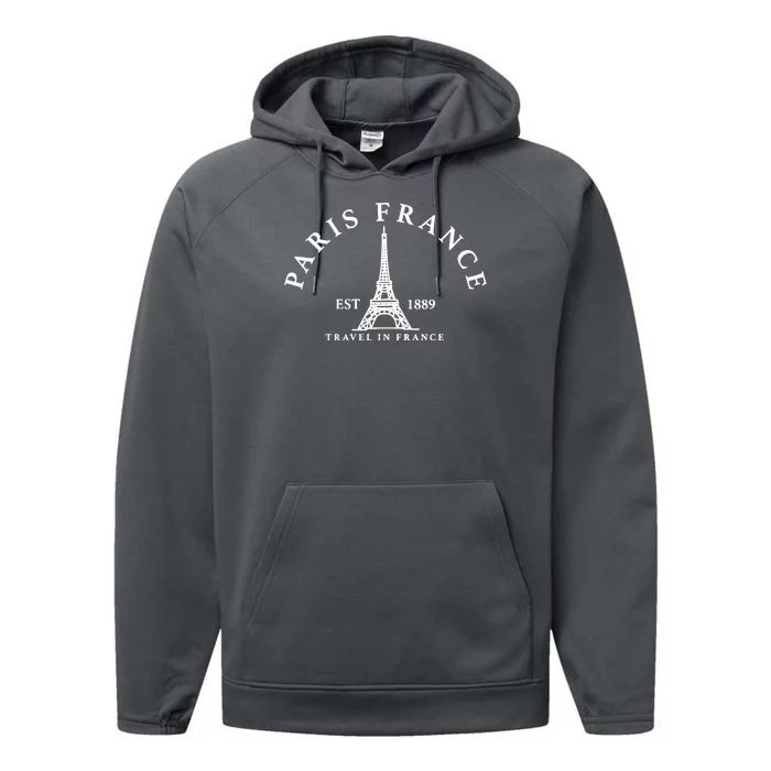 Paris France Performance Fleece Hoodie