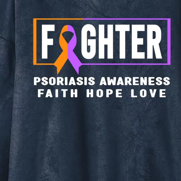 Psoriasis Fighter Psoriasis Awareness Meaningful Gift Hooded Wearable Blanket