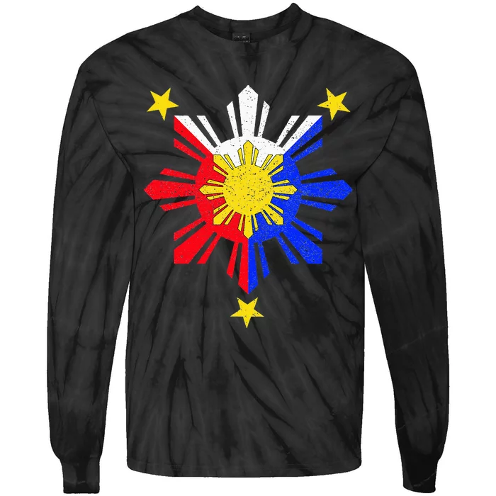 Pinoy Filipino Philippine Flag Sun Tie-Dye Long Sleeve Shirt