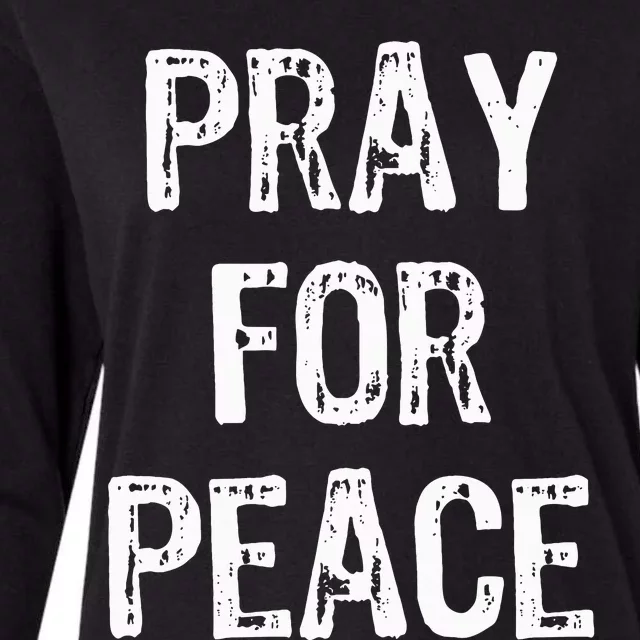 Pray For Peace Womens Cotton Relaxed Long Sleeve T-Shirt