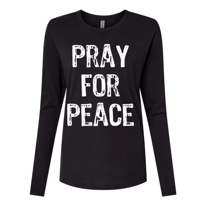 Pray For Peace Womens Cotton Relaxed Long Sleeve T-Shirt