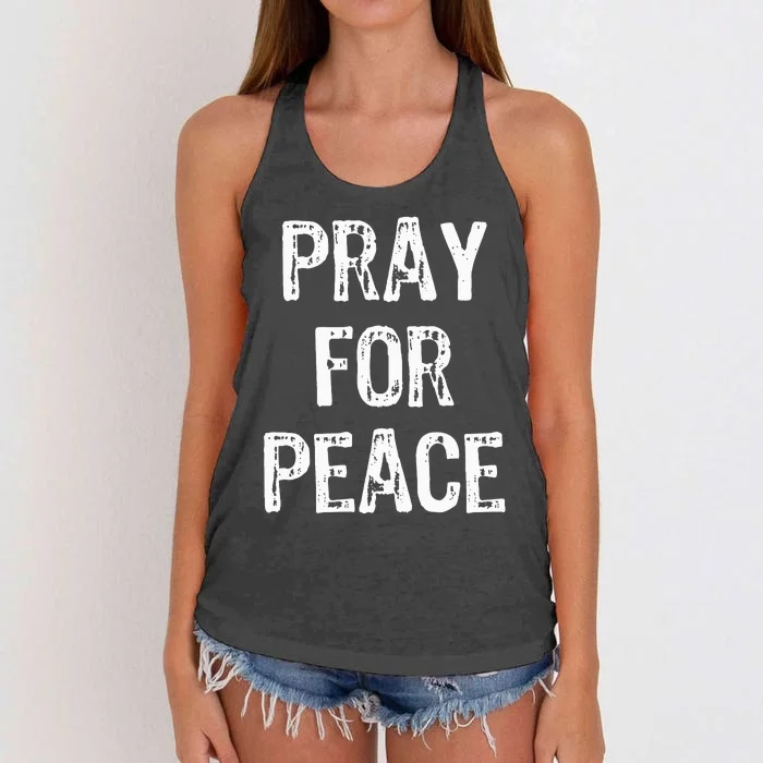 Pray For Peace Women's Knotted Racerback Tank