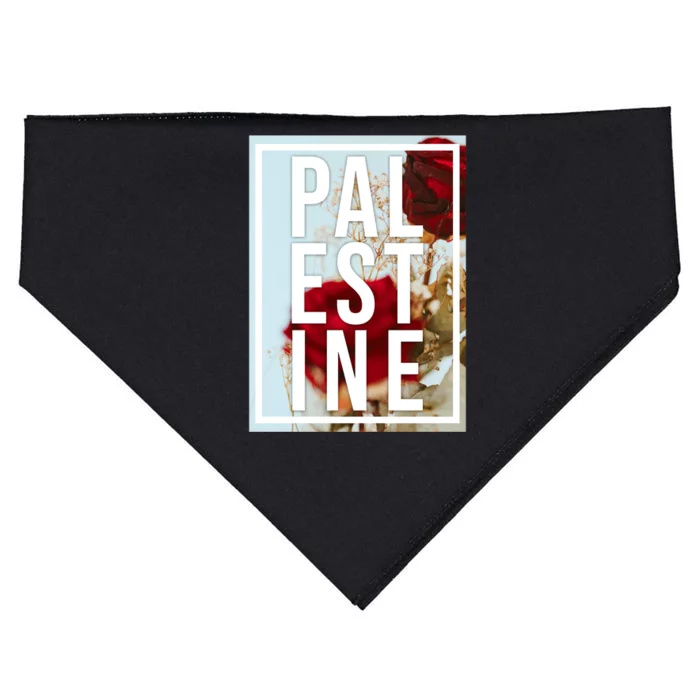 Palestine Free Palestine Free Gaza Palestine Flag Arabic Design USA-Made Doggie Bandana