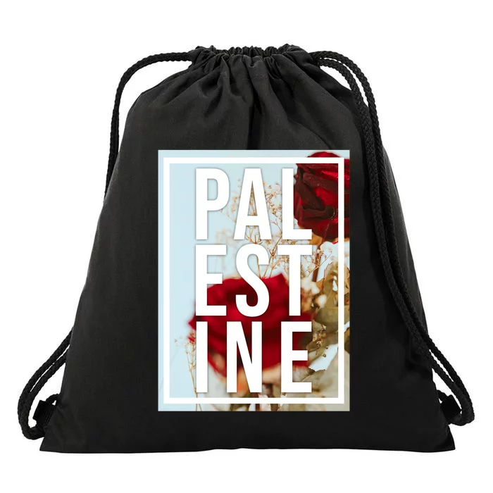 Palestine Free Palestine Free Gaza Palestine Flag Arabic Design Drawstring Bag