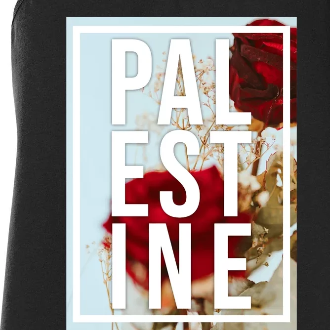 Palestine Free Palestine Free Gaza Palestine Flag Arabic Design Women's Racerback Tank