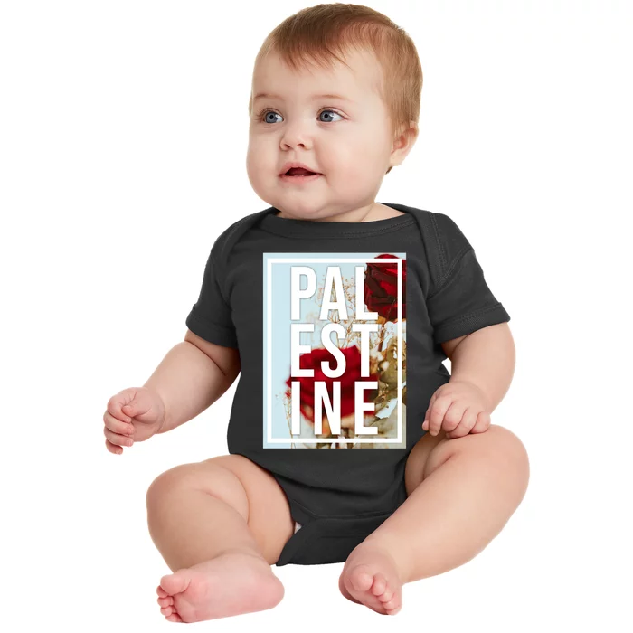 Palestine Free Palestine Free Gaza Palestine Flag Arabic Design Baby Bodysuit