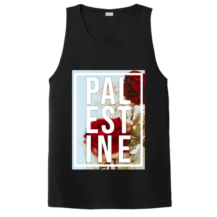 Palestine Free Palestine Free Gaza Palestine Flag Arabic Design Performance Tank