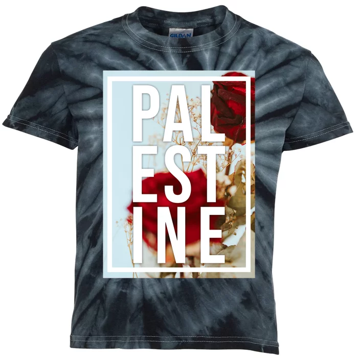 Palestine Free Palestine Free Gaza Palestine Flag Arabic Design Kids Tie-Dye T-Shirt