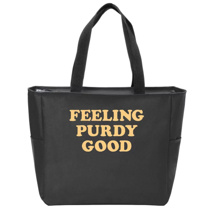 Pu.Rdy Feeling Pur.Dy Good Meme Zip Tote Bag