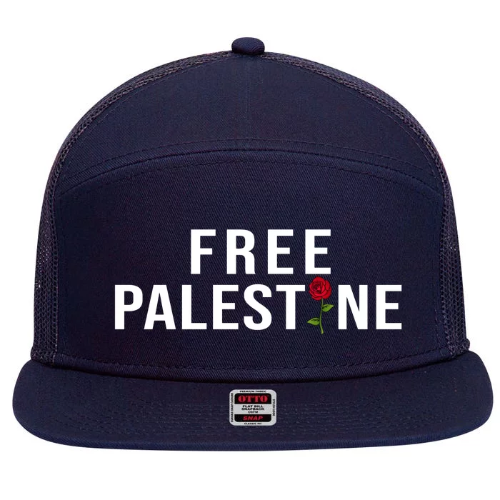 Palestine Free Palestine Free Gaza Palestine 7 Panel Mesh Trucker Snapback Hat