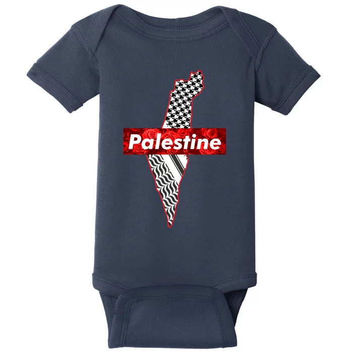 Palestine Free Palestine In Arabic Free Gaza Palestine Flag Vintage Baby Bodysuit