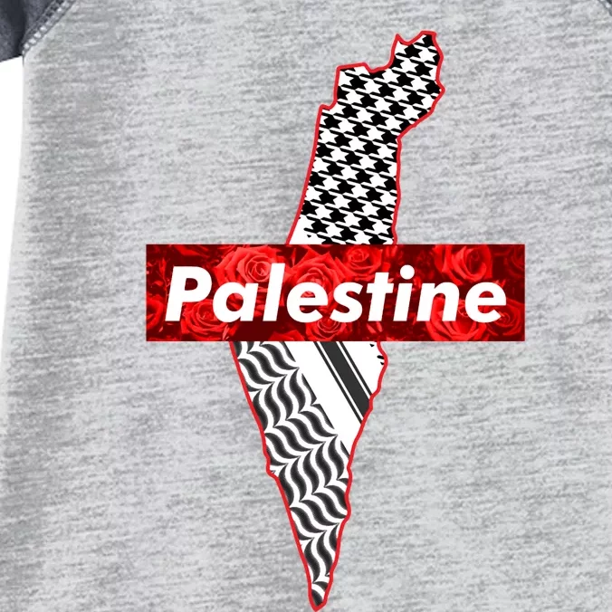 Palestine Free Palestine In Arabic Free Gaza Palestine Flag Vintage Infant Baby Jersey Bodysuit