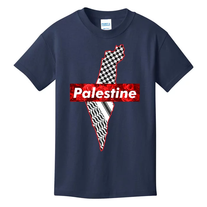 Palestine Free Palestine In Arabic Free Gaza Palestine Flag Vintage Kids T-Shirt