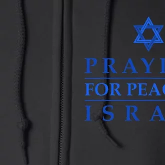 PRAYING FOR PEACE IN ISRAEL Star of David Blue Full Zip Hoodie