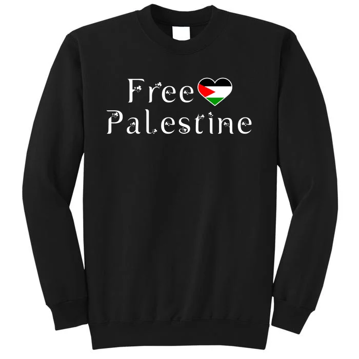 Palestine Free Palestine Free Gaza Heart Tall Sweatshirt