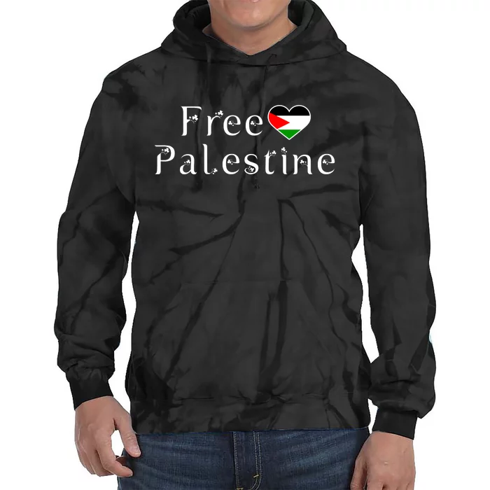 Palestine Free Palestine Free Gaza Heart Tie Dye Hoodie