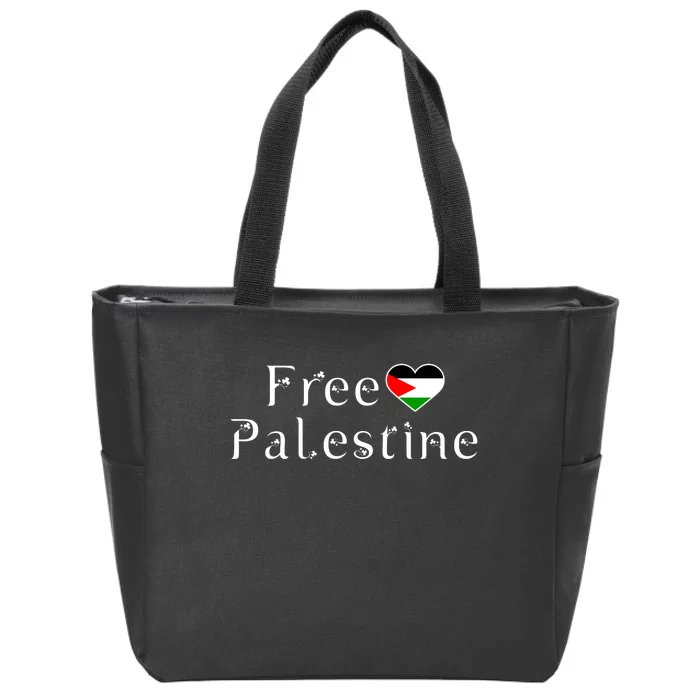 Palestine Free Palestine Free Gaza Heart Zip Tote Bag