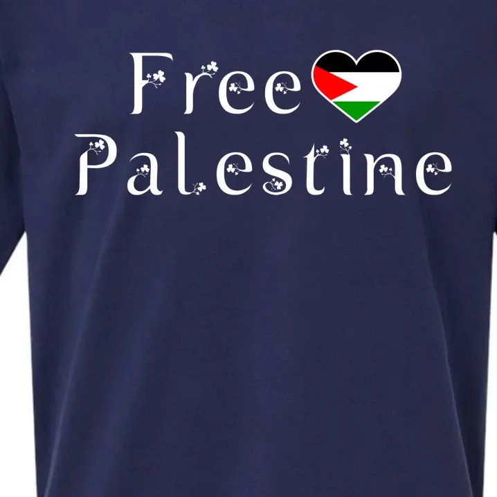 Palestine Free Palestine Free Gaza Heart Sueded Cloud Jersey T-Shirt