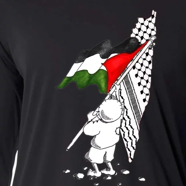 Palestine Free Palestine In Arabic Free Gaza Palestine Strong Cooling Performance Long Sleeve Crew