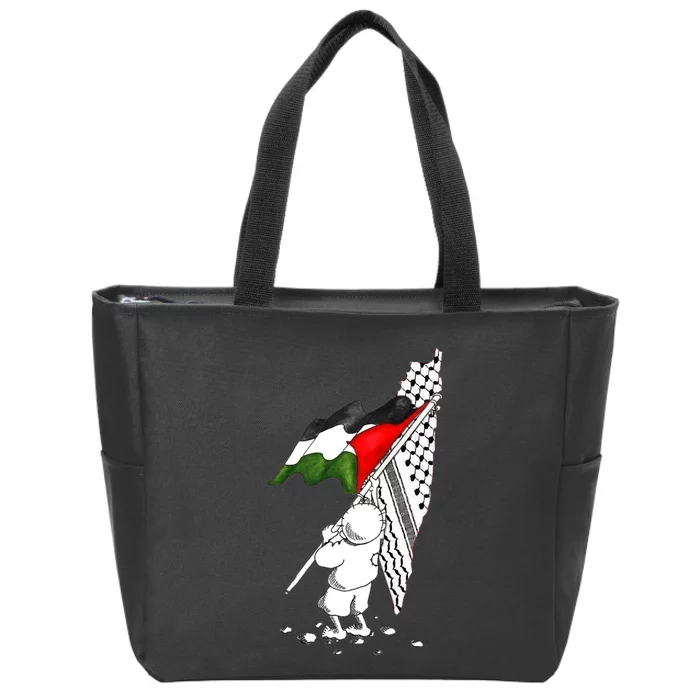 Palestine Free Palestine In Arabic Free Gaza Palestine Strong Zip Tote Bag