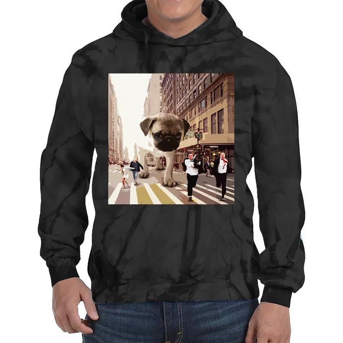 PUGZILLA Funny Pug For Dog Lovers To Halloween Tie Dye Hoodie