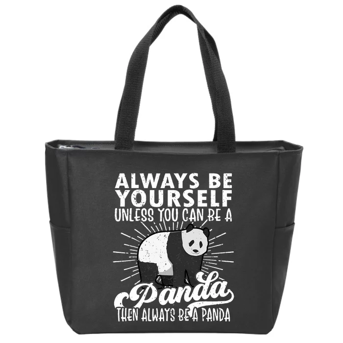 Panda Funny Panda Lover Gift Panda Zip Tote Bag