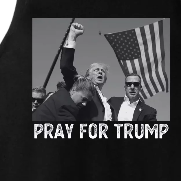 Pray For President Trump Ladies Tri-Blend Wicking Tank