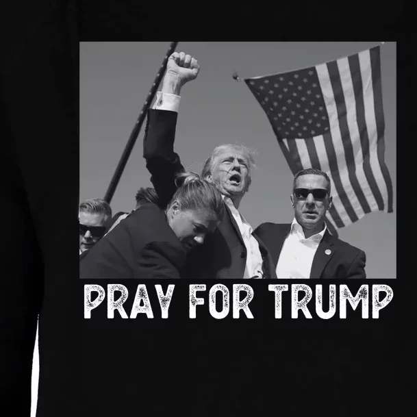 Pray For President Trump Womens Funnel Neck Pullover Hood