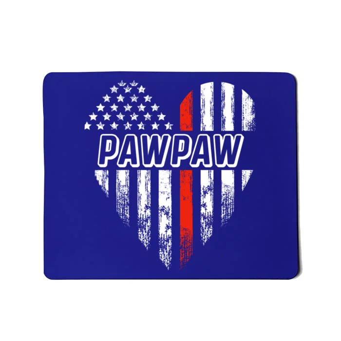 Proud Firefighter Pawpaw American Flag Heart Meaningful Gift Mousepad