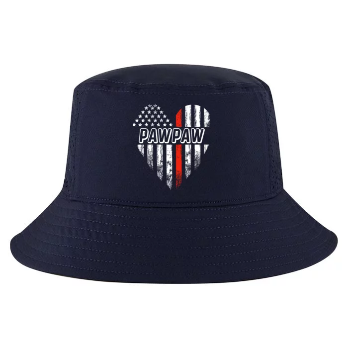 Proud Firefighter Pawpaw American Flag Heart Meaningful Gift Cool Comfort Performance Bucket Hat