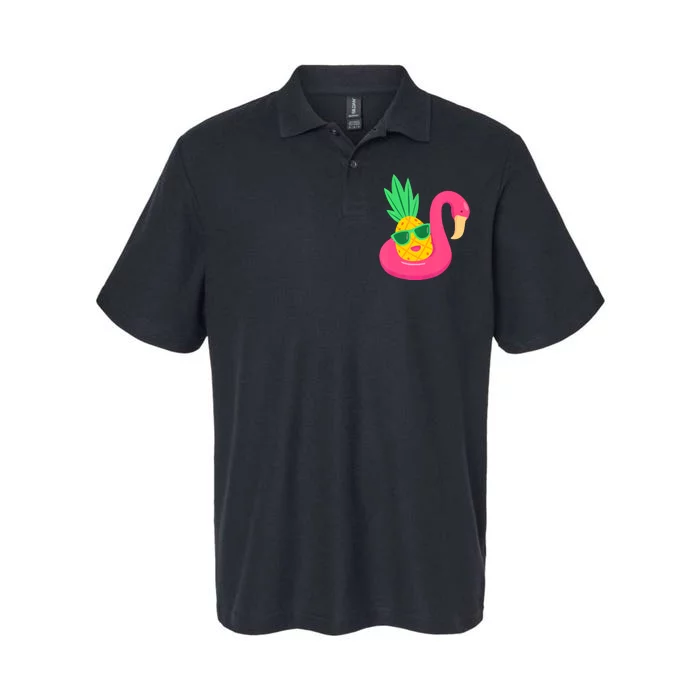 Pineapple Flamingo Pool Float Upside Down Pineapple Softstyle Adult Sport Polo