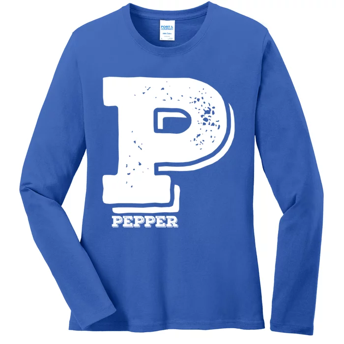 P For Pepper Halloween CostumeMatching Salt And Pepper Couple Cool Gift Ladies Long Sleeve Shirt