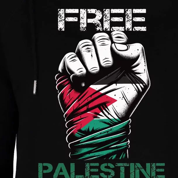 Palestine Free Palestine in Arabic Free Gaza Palestine Flag Womens Funnel Neck Pullover Hood